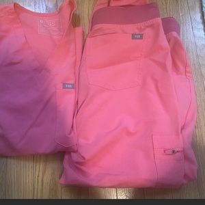 Neon pink Figs Zamora joggers small